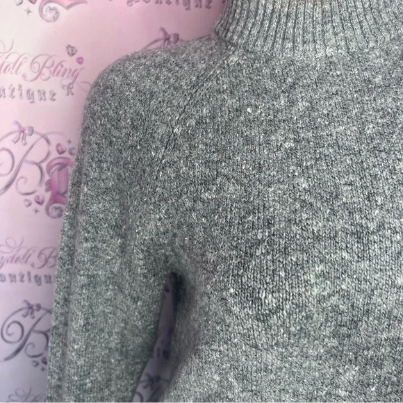 Eddie Bauer sweater turtleneck knitted heathered grey comfy winter warm cozy top - Picture 6 of 8